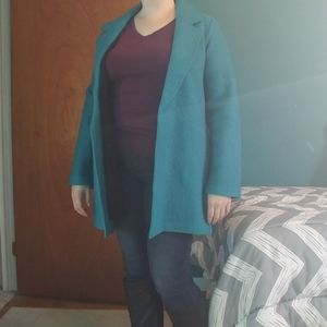 NWT Rachel Zoe Turquoise Boucle Coat
